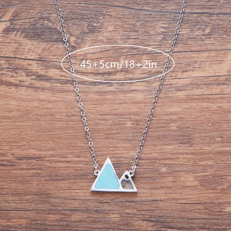 Minimalist Simple Faith Stainless Steel Turquoise Mustard Seed Pendant Necklace