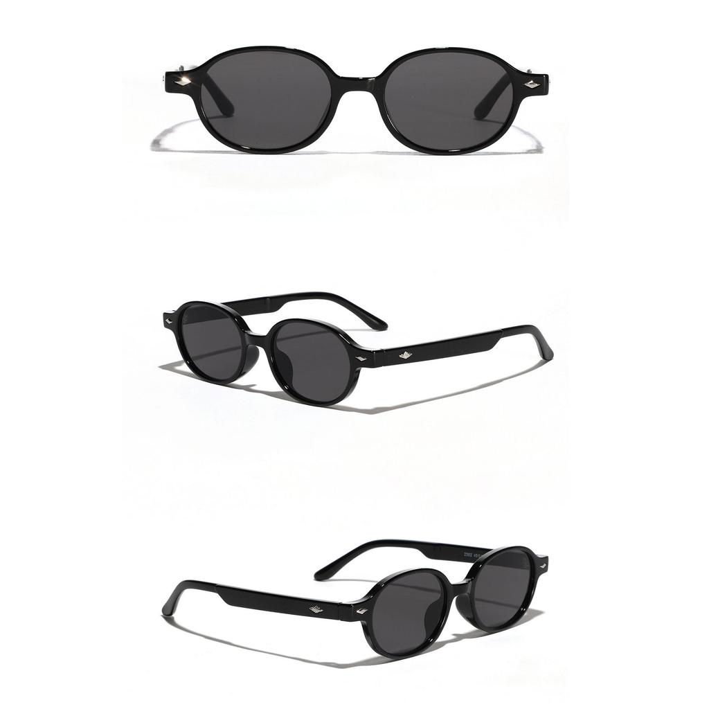 Rivet Vintage Small Frame Oval Sunglasses Women For Men  Luxury Brand Designer Popular Punk Hip Hop Sun Glasses Uv400