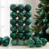 36-Piece Electroplated Christmas Tree Ball Set - Painted Plastic Hanging Ornaments