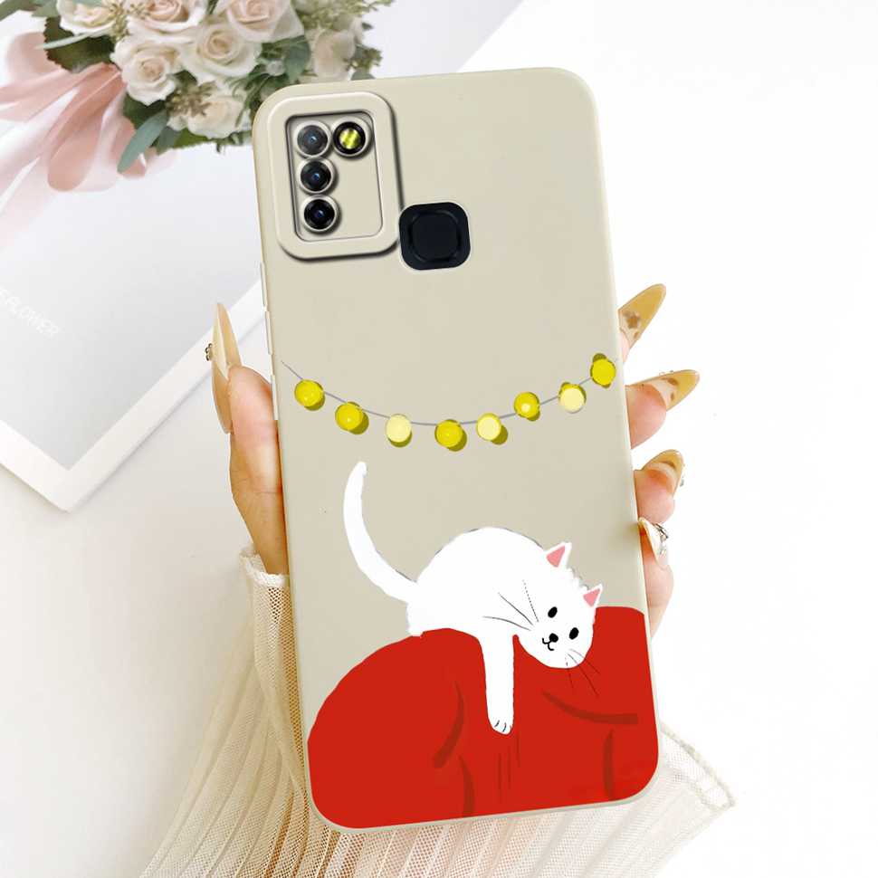 For Infinix Hot 10 Lite X657B Case Cute Cartoon Cat Print Silicone Back Cover For Infinix Hot 10Lite Phone Protection Cases