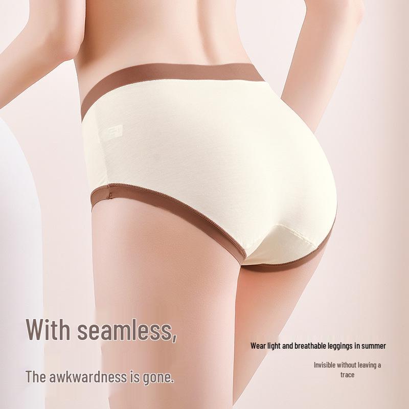 Women's Modal Seamless Mid-Waist Briefs with Antibacterial Crotch - No Ride Up, Plus Size Available