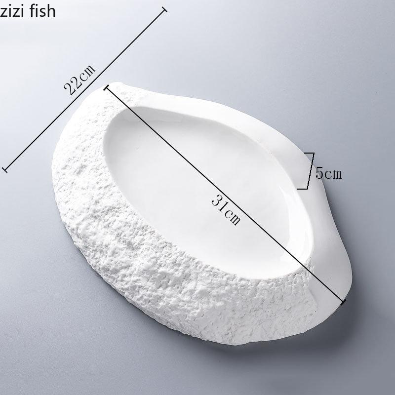 Ceramic Dinner Plate 12 Inch Irregular Steak Plate Pasta Plates Dessert Plates Snack Dish Salad Dish Household Tableware