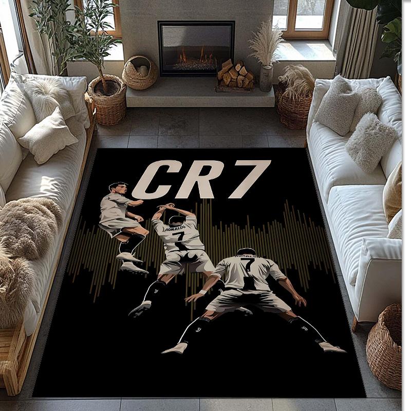 Club América Printed Flannel Area Rug Non Slip Soft Polyester Floor Carpet Indoor Decor Mat for Bedroom Living Room Sofa