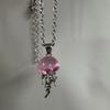 Dreamy Blue Pink Jellyfish Pendent Necklace For Women Vintage Couple Elegant Long Tassels Charms Necklace Simple Jewelry