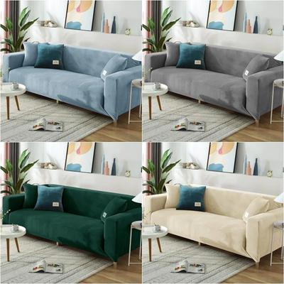 Sofabezug aus samtigem Plüsch, Stretch, All-Inclusive-Sofabezüge für Wohnzimmer, Funda, L-Form, Katzenkratzschutz, Sessel, Couch-Schonbezug