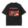 Awesome Ultrakill Shooting Game Graphic Washed Pure Cotton T‑shirt Unisex Oversized Short Sleeve Summer Streetwear Casua76