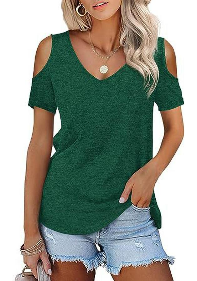 Women's 2023 Fashion Off-the-Shoulder Short Sleeve T-shirt