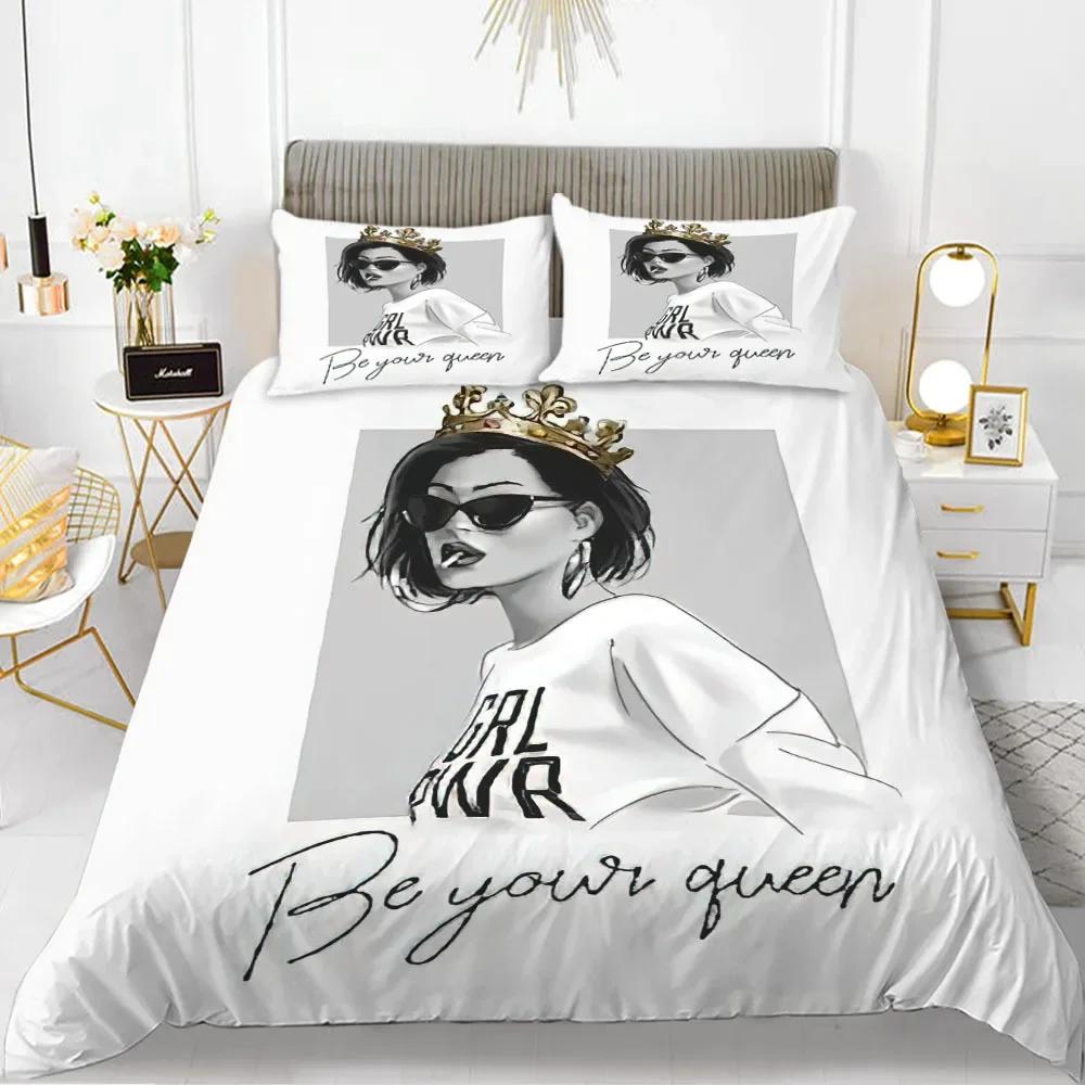 

Fashion Girl European and American Modern Trend Girly Comfortable Duvet Cover Pillowcase Bedding Set Children Bedroom Decoration 70x133cm 2pcs
