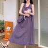 Korean Fashion Dress With Knitted Fabric And Hood For Casual And Travel Use