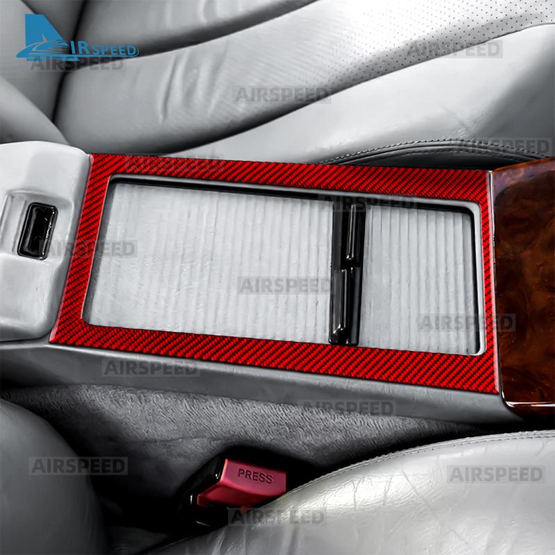 Mercedes Benz SL R129 1990-1994 1995 1996 1997 1998 1999 2000 2001 2002 için Gerçek Yumuşak Karbon Fiber Çıkartma Araba Saklama Kutusu Paneli