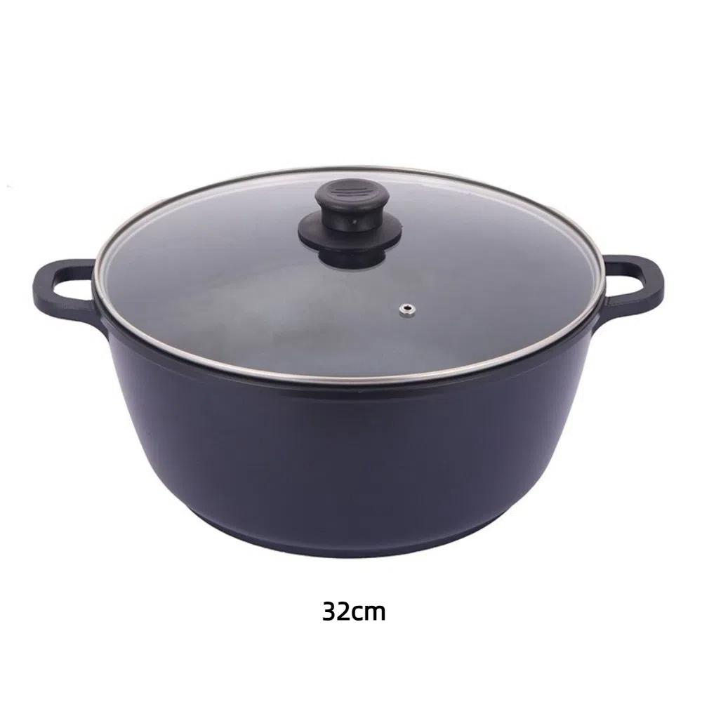 Aluminum Stock Pot NonStick with Glass Lid Deep Soup Pot Uncoated Janpanese Style Saucepan Special for Donkey-hide Gelatin