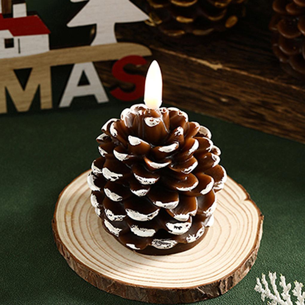 2 Kerzen Flammenlose Kerze Weihnachts-Tischdekoration Kerzen und Bequemes Reines Wachs, Innen Außen Weihnachten