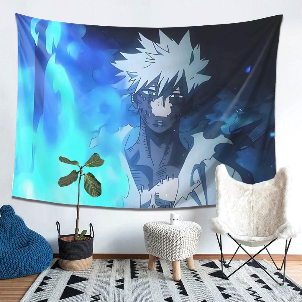 My Hero Academia Dabi Anime Manga MHA Blueflame Tapestry Wall Hanging Aesthetic Home Decoration Tapestries for Dorm Room