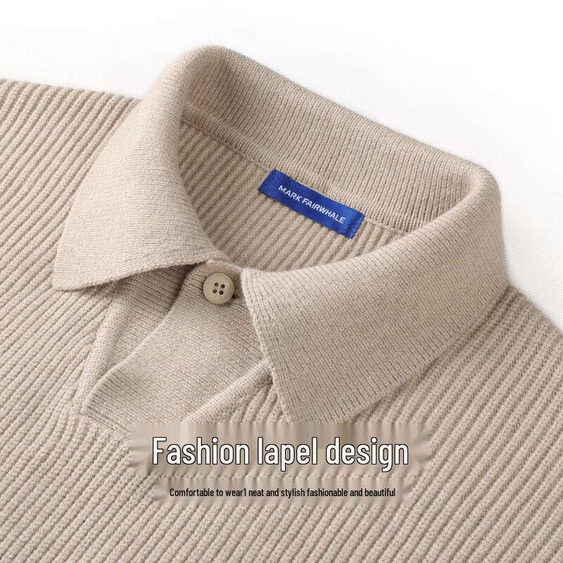 Mark Fairwhale Men's Thick Warm Polo Collar Sweater