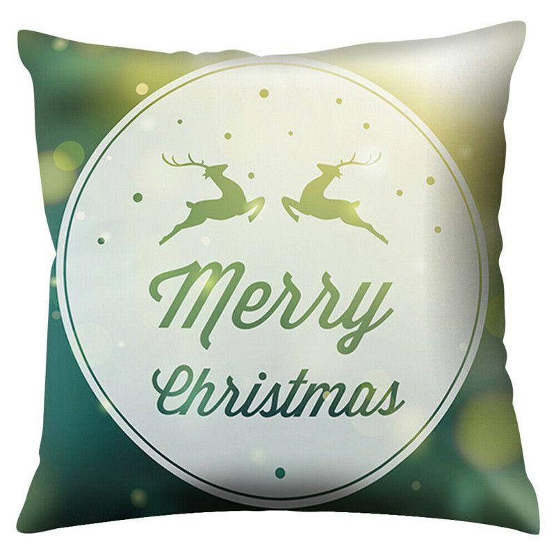 Polyester Peach Skin Christmas Cushion Cover 18" For Sofa Decor**