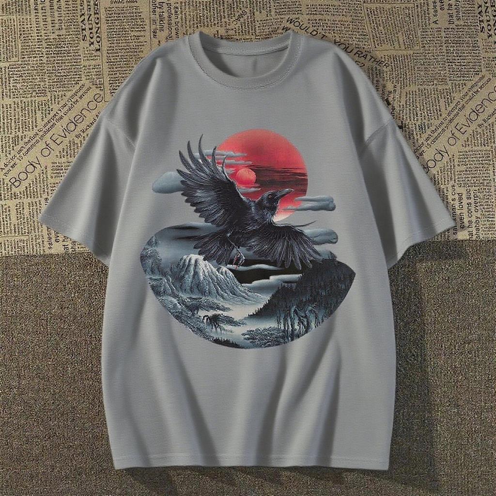 2025 American Devil Style Printed Short-sleeved Summer Casual Fashion Top Crew Neck Cotton Cool Breathable T-shirt