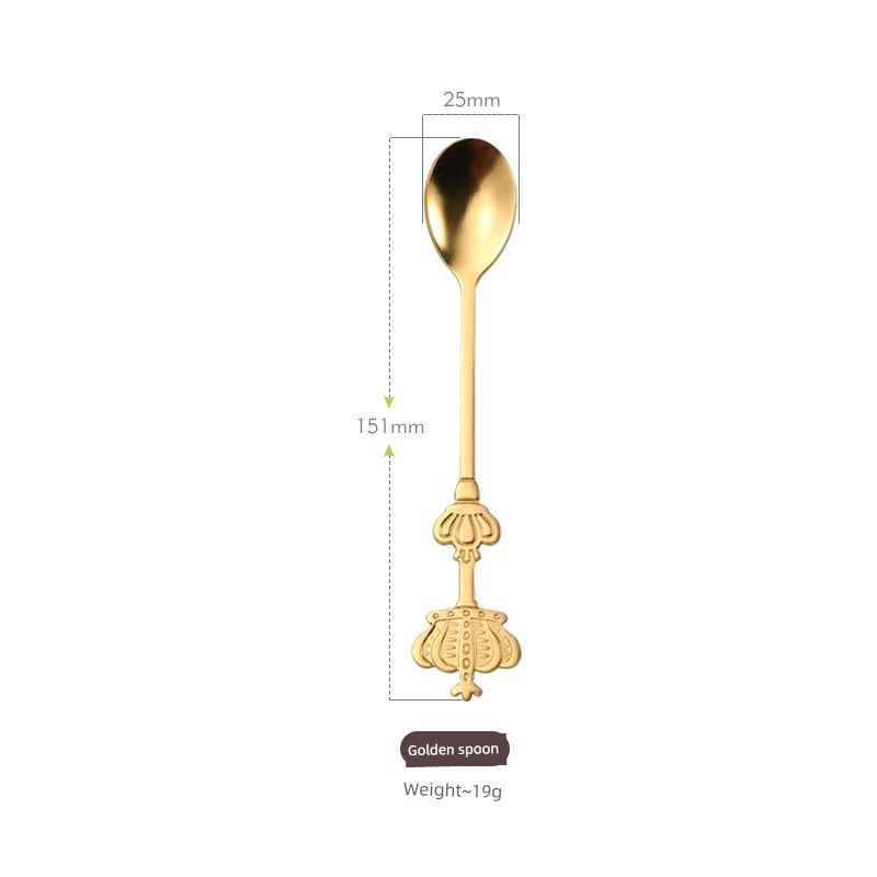 Jojo's L. Pd.Very. Stainless Steel Spoon, Trendy Golden Small Spoon for Cakes and Desserts |   What Will Become of It?