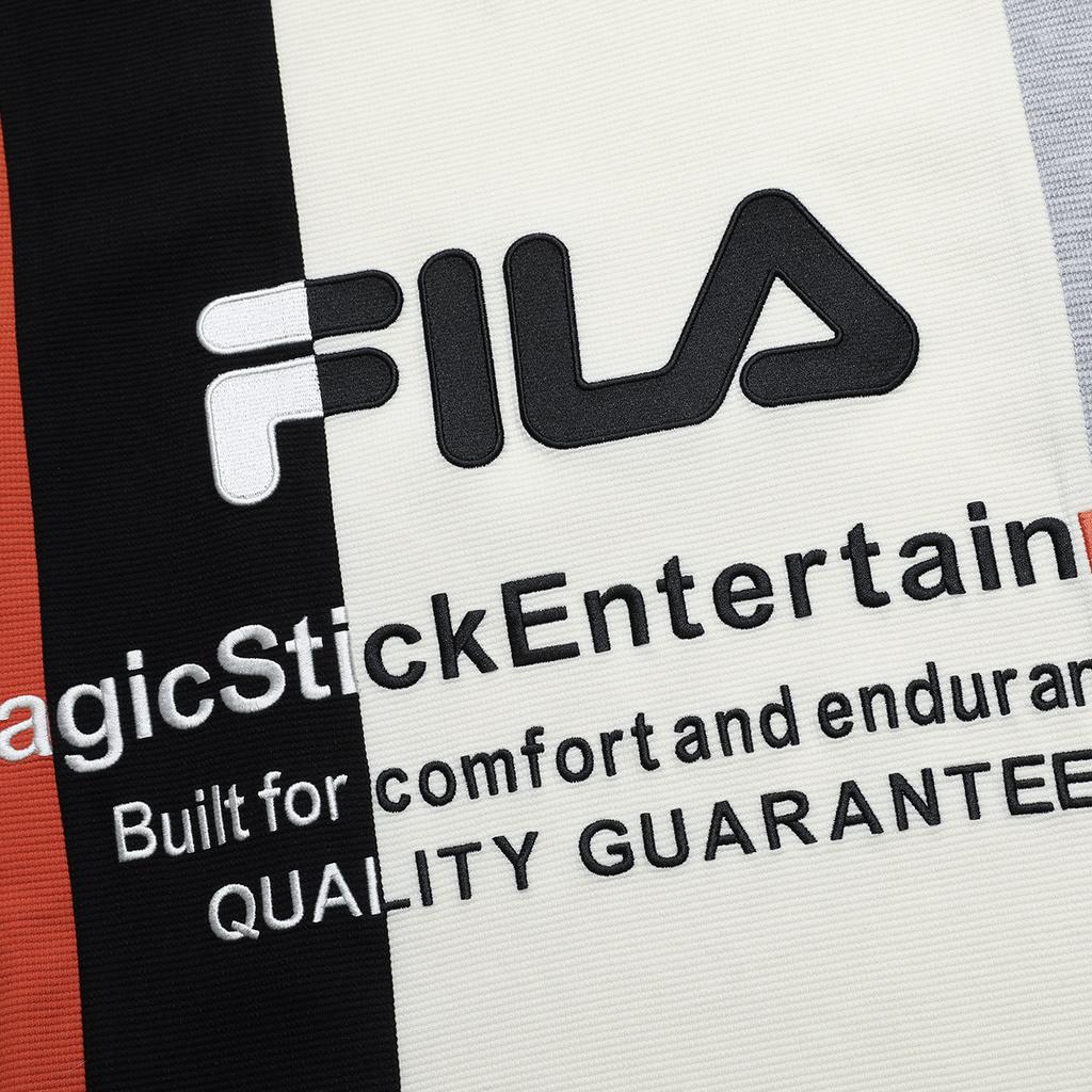 Fila Color Block Logo Print Loose American Vintage Dopamine Short Sleeve T-Shirt Men Tops Dark-Orange F11M329104FOR