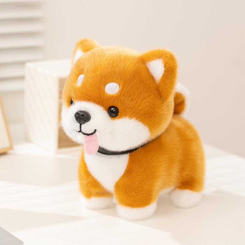 New Cute Plush Dogs Adorable Shiba Inu Stuffed Animals With Tongue Out Soft Kawaii Puppy Beagle Dolls For Office Desk Companion