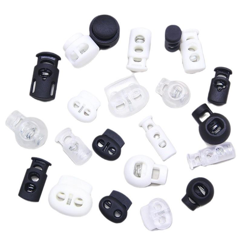 Round Spring Press-Adjustable Double Hole Cord Lock Drawstring Adjuster.