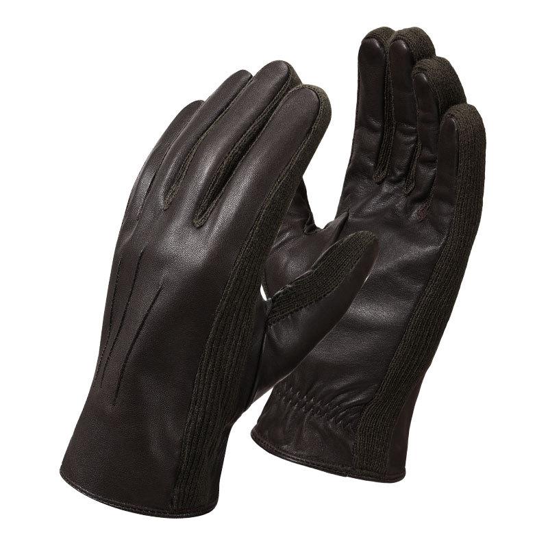 Russian Men's Sheepskin Warm Gloves Plus Velvet Cold Proof Winter Driving and Riding Genuine Leather Fashionable Warm Gloves