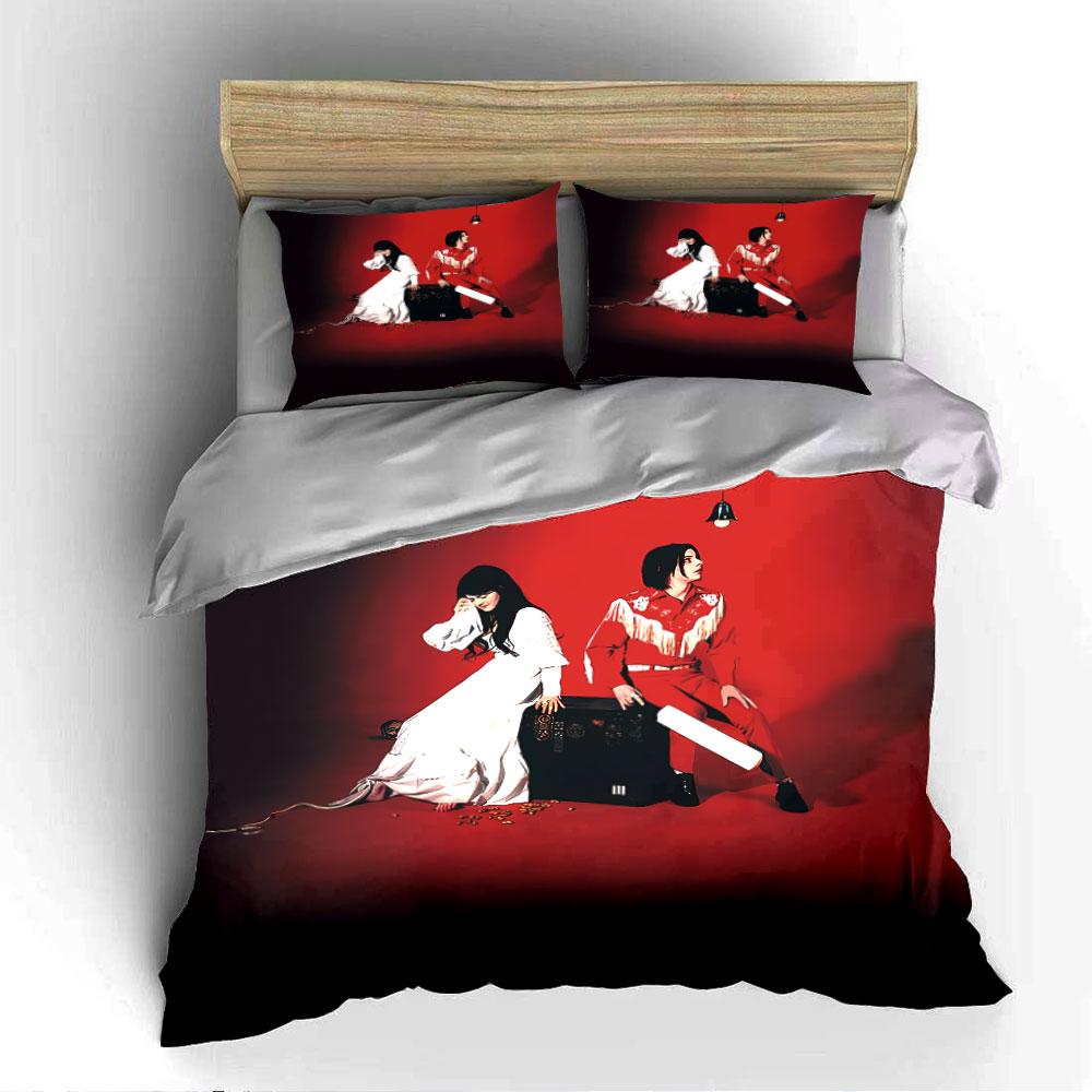 Red and White Retro Artwork Bedding Duvet Cover Set Duvet Cover Pillowcases (1*Duvet Cover 2*Pillowcases, without duvet insert)