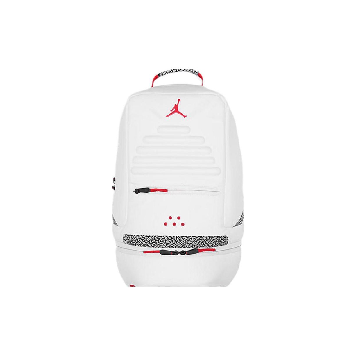 Jordan Air 3 Classic White Cement Large Capacity Fabric Basketball Backpack Unisex Backpack HA4473-101 White