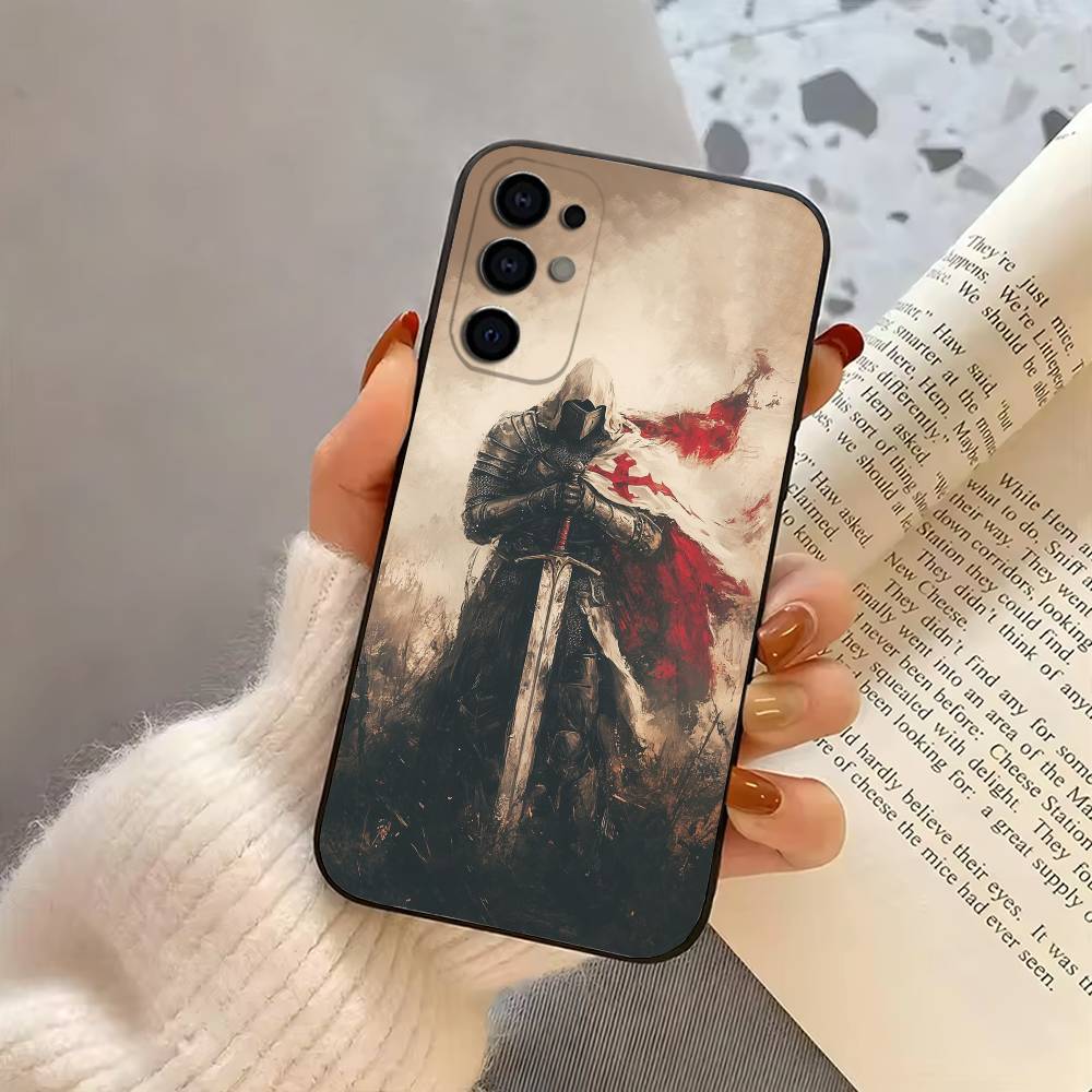 K-Knights T-Templar Phone Case Black Silicone Soft For Samsung S25,S24,S21,S22,S23,S30,Ultra,S20,Plus,Fe,Lite