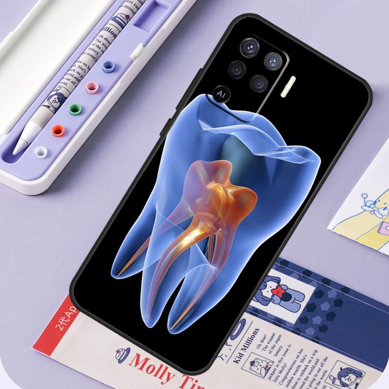 Dentist Tooth Pattern Case For OPPO A53 A31 A5 A9 A52 A72 A15 A83 A91 A93 A54 A74 A94 Find X3 Lite X5 Pro Cover
