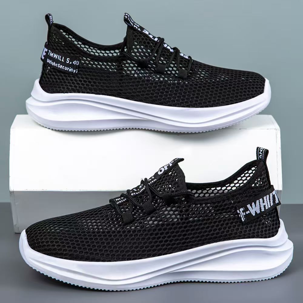 

Летняя мужская обувь дышащая тонкая сетчатая обувь мужская сетчатая повседневная спортивная обувь сетчатая полая дезодорирующая легкая обувь для бега 39