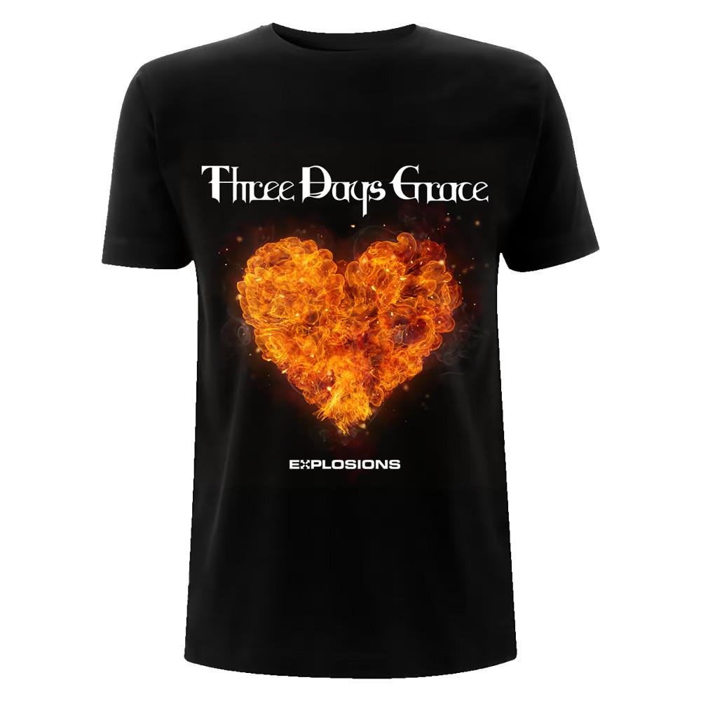 Three Days Grace - EXPLOSIONS Черная футболка Хлопок Размер от S до 5XL EN260 Унисекс футболка XXXL