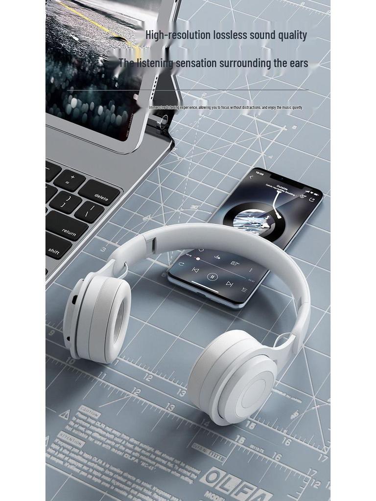 Y08 Over-Ear Noise-Canceling Bluetooth Headphones with Foldable Design and Card Slot, Ideal for Gaming and Gifts.