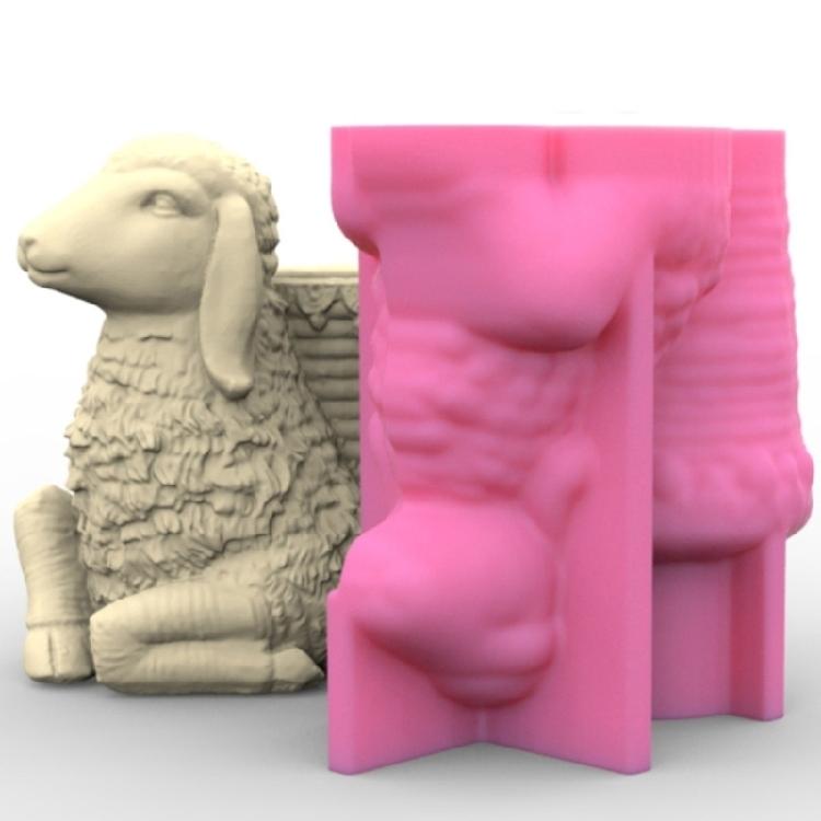 Silicone Casting Mold Sheep Shaped Vase Mold for Designing Vase Candle Holder