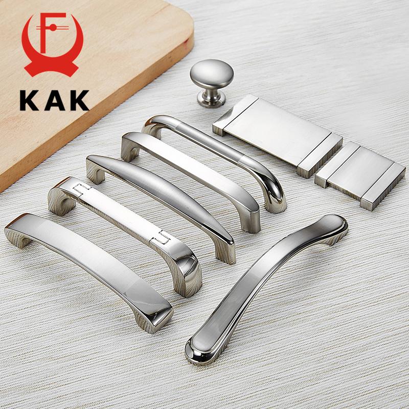 KAK Zinc Alloy Modern Cabinet Handles Kitchen Cupboard Door Pulls Drawer Knobs Handles Wardrobe Pulls Furniture Handle Hardware
