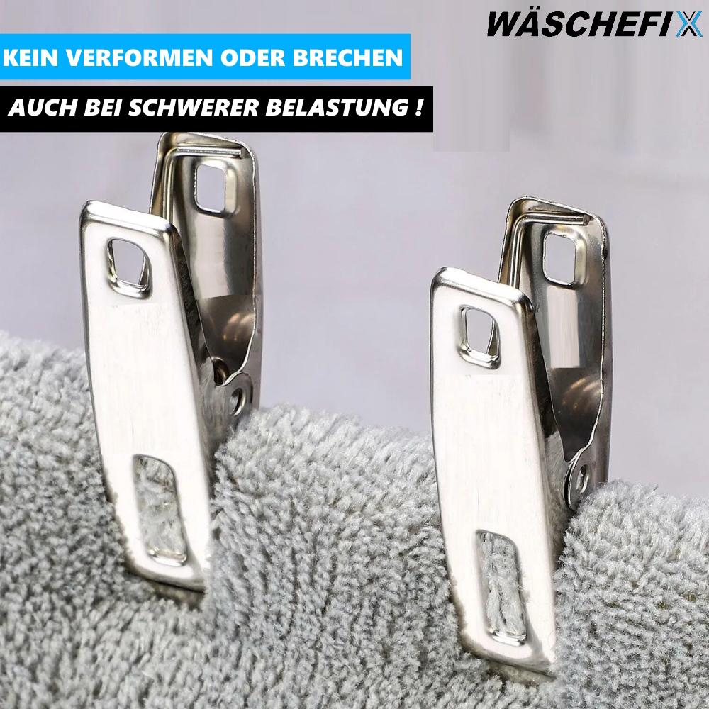 WÄSCHEFIX Stainless Steel Clothespins Set Stainless Steel Clips Towel Clips Laundry