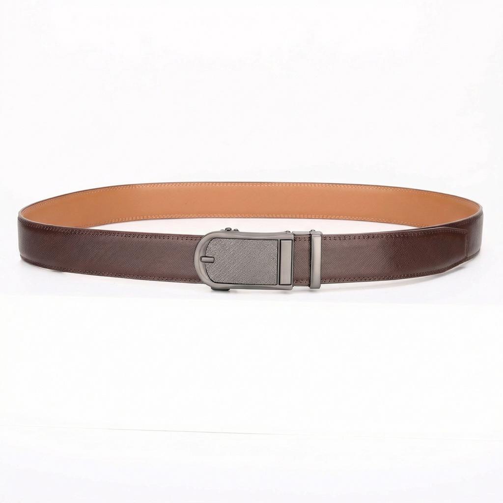 Men'S Automatic Buckle Cowhide Belt Men'S High-End Versatile Belt Youth Belt