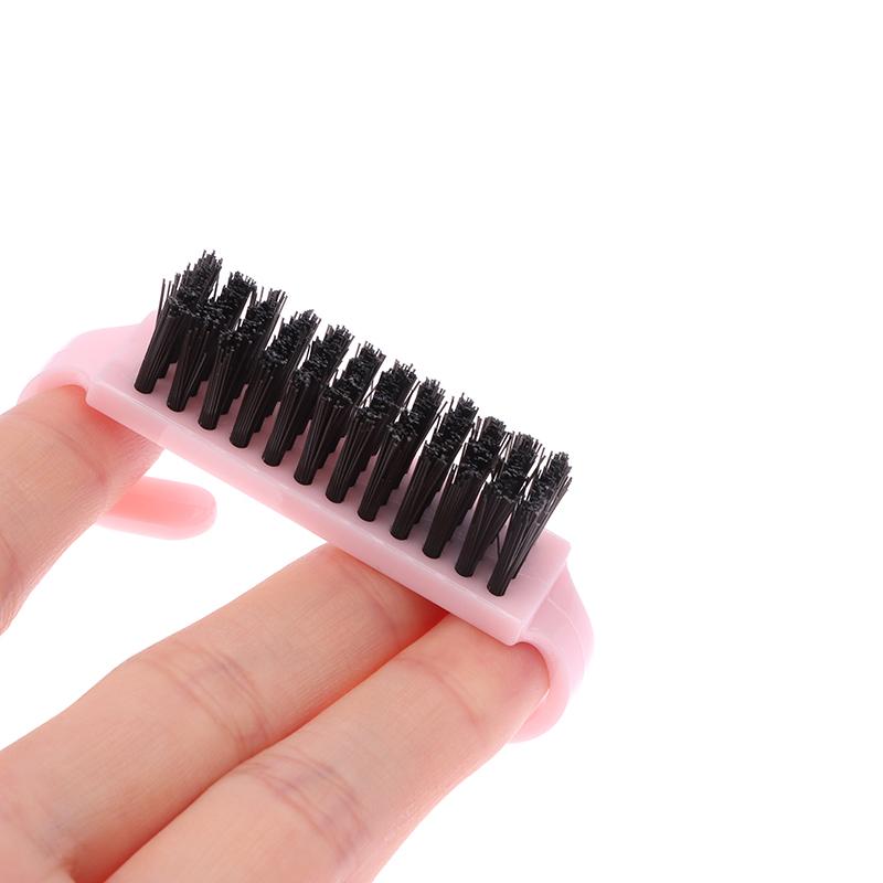 2Pcs Nail Brush Nail Art Manicure Pedicure Soft Remove Dust Plastic Cleaning Nail Brushes File Tools Set