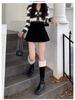 Damen Plus Size Vintage Cord High-Waist Falten Bodycon Rock für Herbst