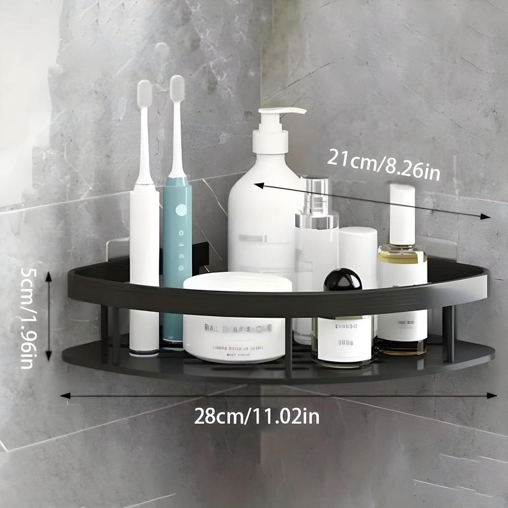 1 Pcs Bathroom Accessories Aluminium Heavy Duty Self Adhesive Bathroom Corner Shelf for Wall, Multipurpose Wall Mounted Bathroom Organiser,