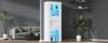 60*40*170cm Cabinet, Display Cabinet with Acrylic Door, High Gloss Storage Cabinet with LED Lighting, 2 Glass Shelves, Highboard, White