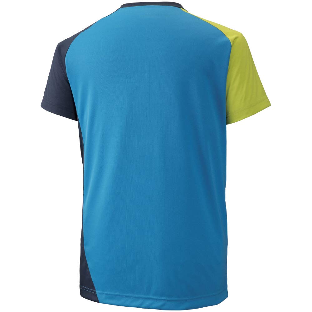 Mizuno Volleyball Game Shirt Diva Blue x Dress Navy x Lime Japan Size L to Japanese Size (Short Sleeve) V2MA9001, Green, (equivalent L)