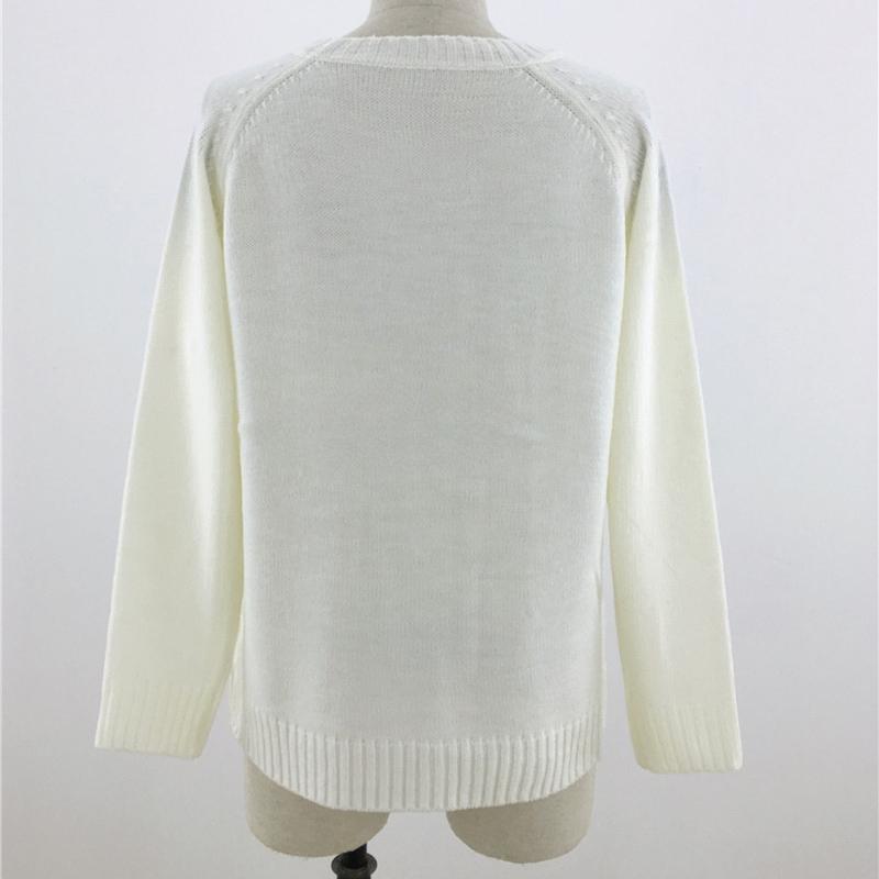 IHUASU Women's Autumn and Winter Loose Pullover O-Neck Knitwear Love Fashion Sweater