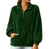 Women's Turtleneck Zip-Neck Long Sleeve Loose Fit Casual Pullover Top
