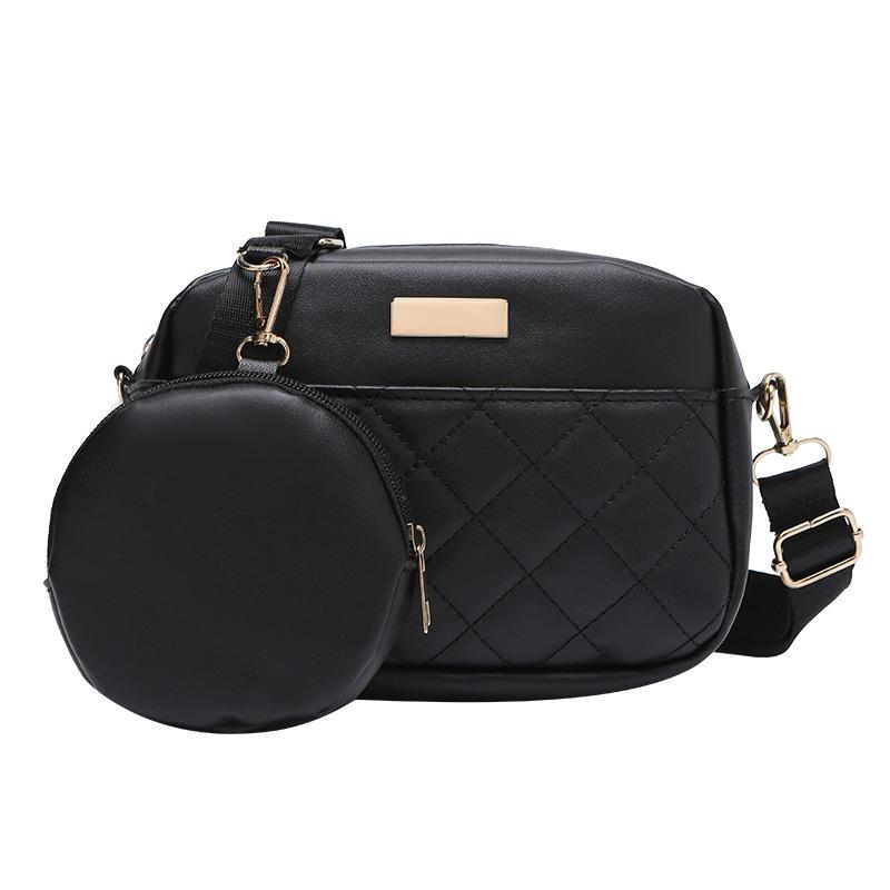 Mother and child bag, small square bag, new girls rhombus shoulder messenger bag, letter chain bag, one piece.