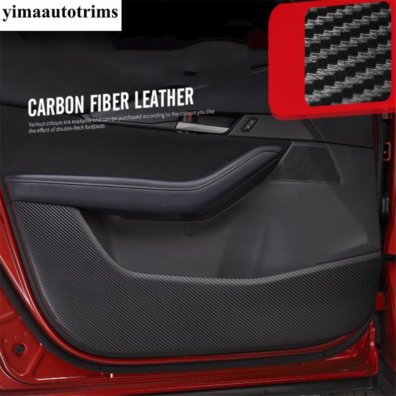 Car Inner Side Door Anti-Kick Films Carbon Fiber Style Stickers Pu Leather Interior Accessories Fit For Mazda CX-30  - 2025