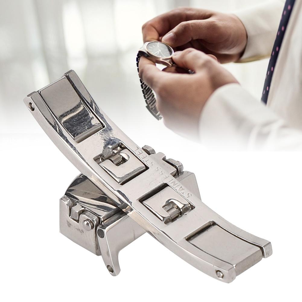 Stainless Steel Wear Resistant Watchband Buckle Watch Strap Clasp Replacement Accessory(14MM )