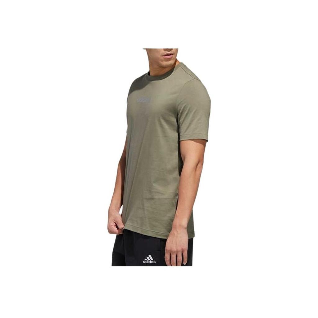 Adidas Essentials Big Logo T-Shirt Men Tops Trace-Green GD5461