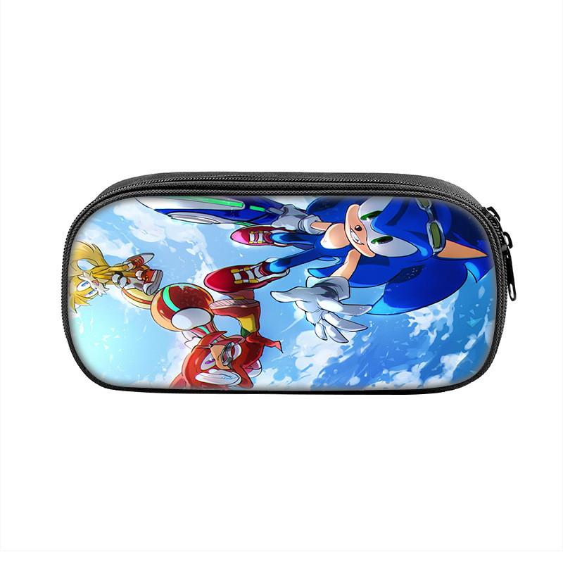 Sonic Cartoon Character Printed Student Single Layer Stationery Storage Bag For School And Gift