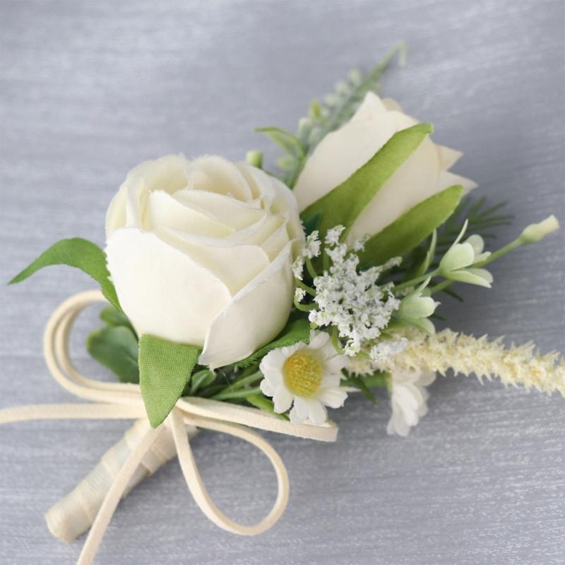 Wedding Boutonnieres Flower Decoration Corsage Flower Artificial Floral Wedding Props Elegant Flower Decors