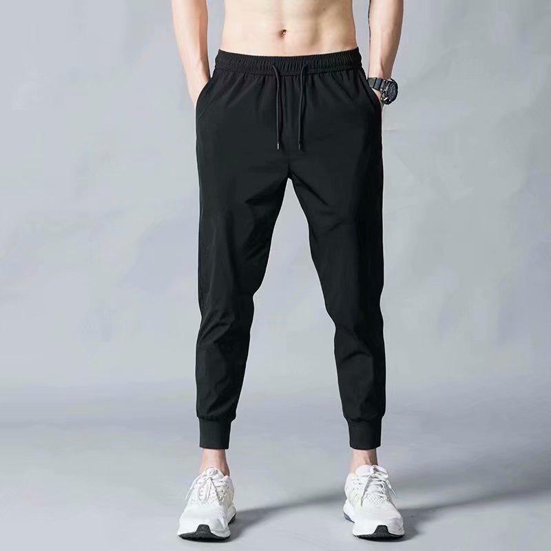 Men's Casual Ice Silk Pants - Loose, Trendy, All-Season, Large Size Straight Trousers